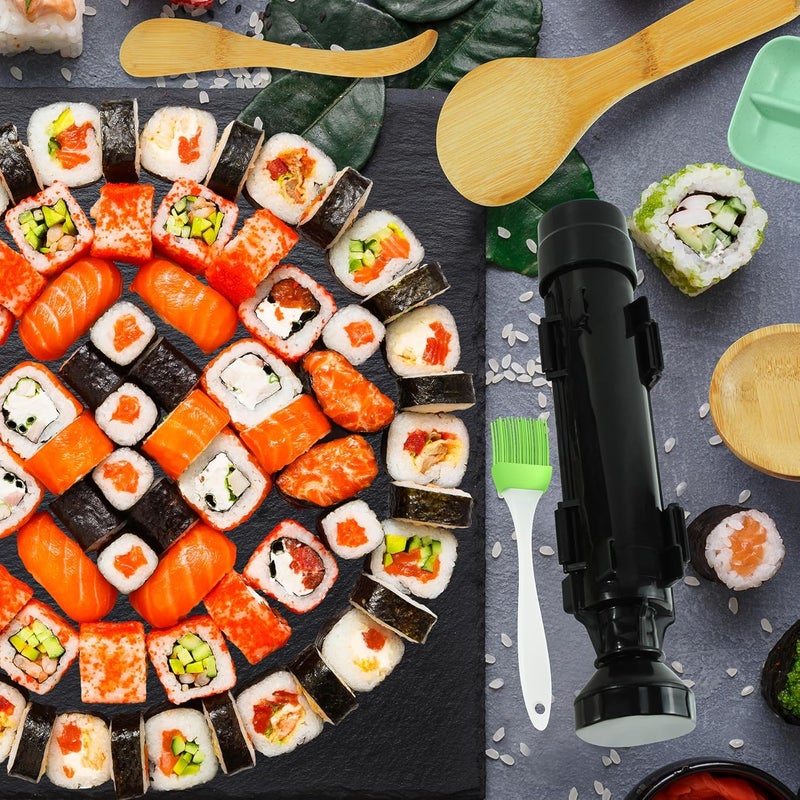 TIMDAM Sushi Making Kit, 27 Pcs Sushi Maker Kit for Beginners, Sushi Roller Kit, Sushi Kit with Sushi Mat, Sushi Bazooka, Paddle & More, Sushi Making Tools Sushi Kit, DIY Sushi Set Kitchen Accessories - Image 4